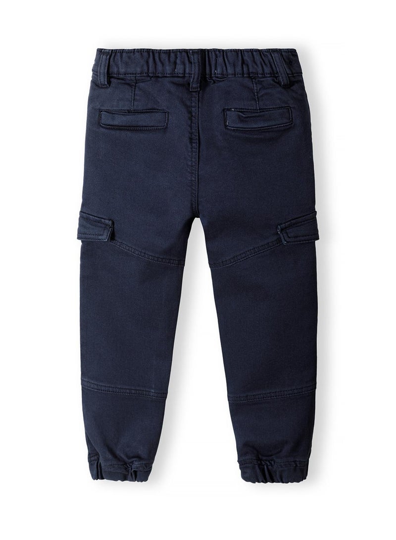 MINOTI Kids' Twill Cargo Trousers with Elastic Waist and Cuffed Ankles  - Image 2