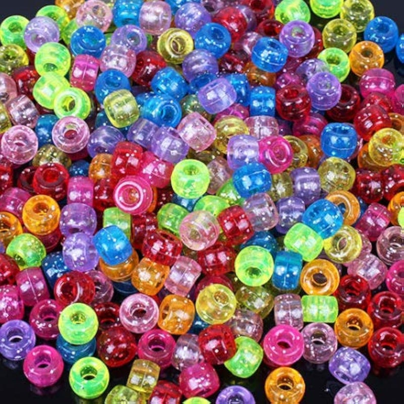 BALABEAD Glitter Color Mixed Pony Beads for Friendship Bracelet Making Size 6x9mm 1000pcs - Image 5