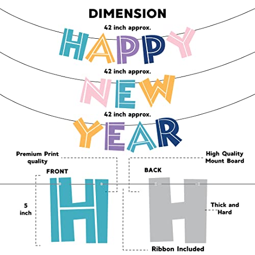 Festiko® Happy New Year Decorations - New Year Party Decoration with Banner - Image 2
