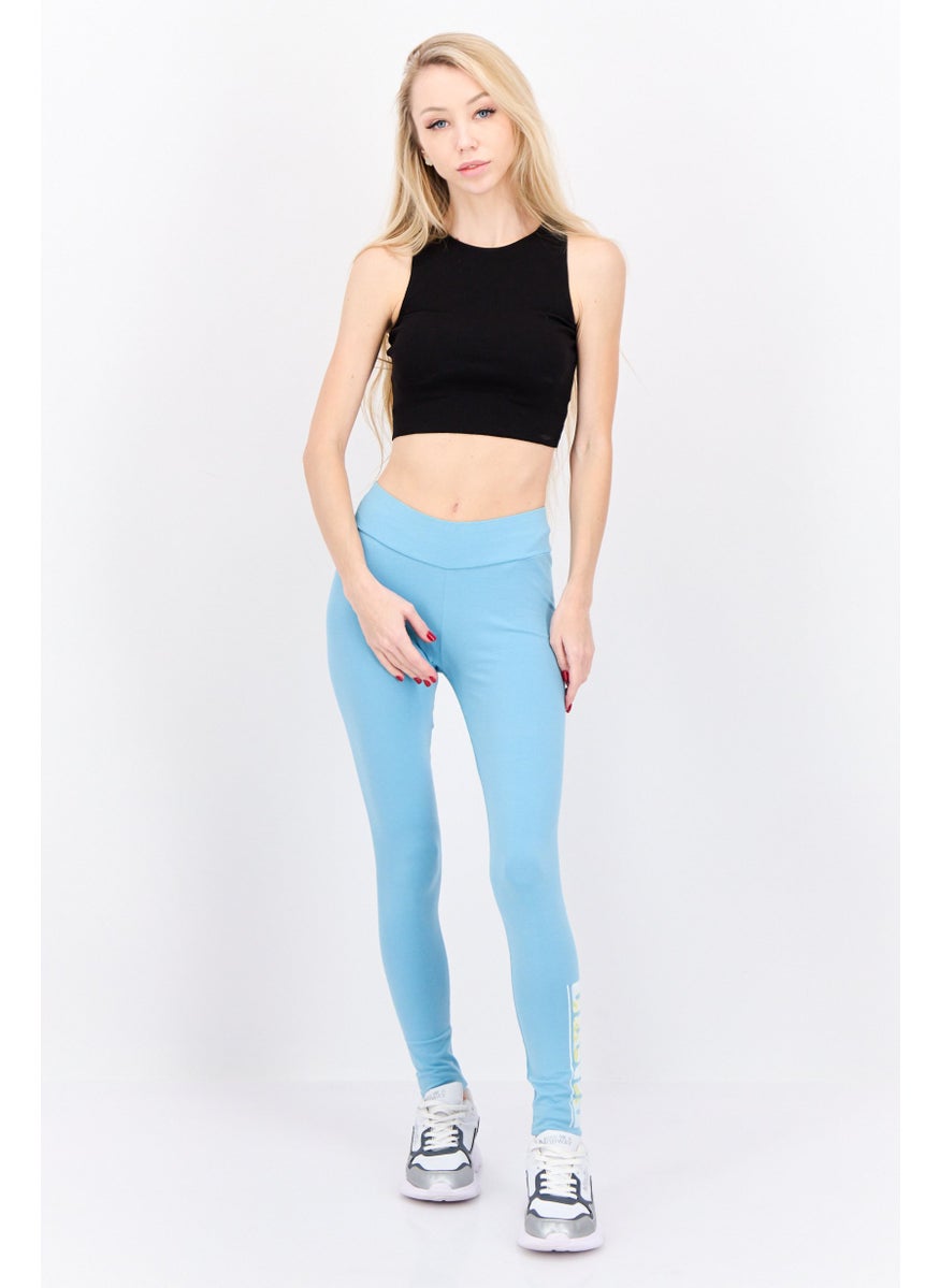PUMA Women Tight Fit Brand Logo Outdoor Tight, Sky Blue  - Image 4