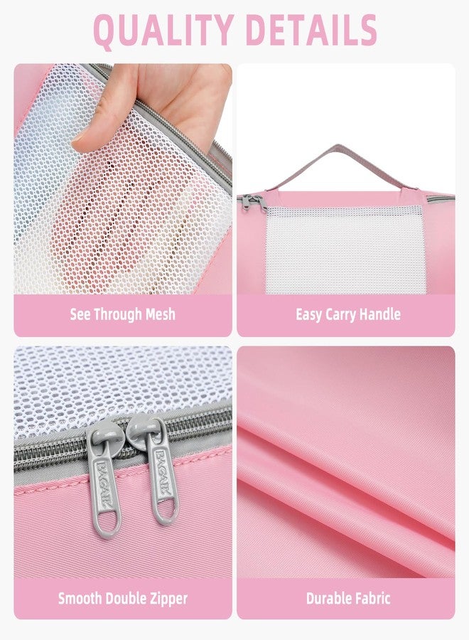 BAGAIL 8 Set/10 Set Packing Cubes Various Sizes Packing Organizer for Travel Accessories Luggage Carry On Suitcase, 08-Pink, 8 Set, 8 Set-middle Mesh - Image 4