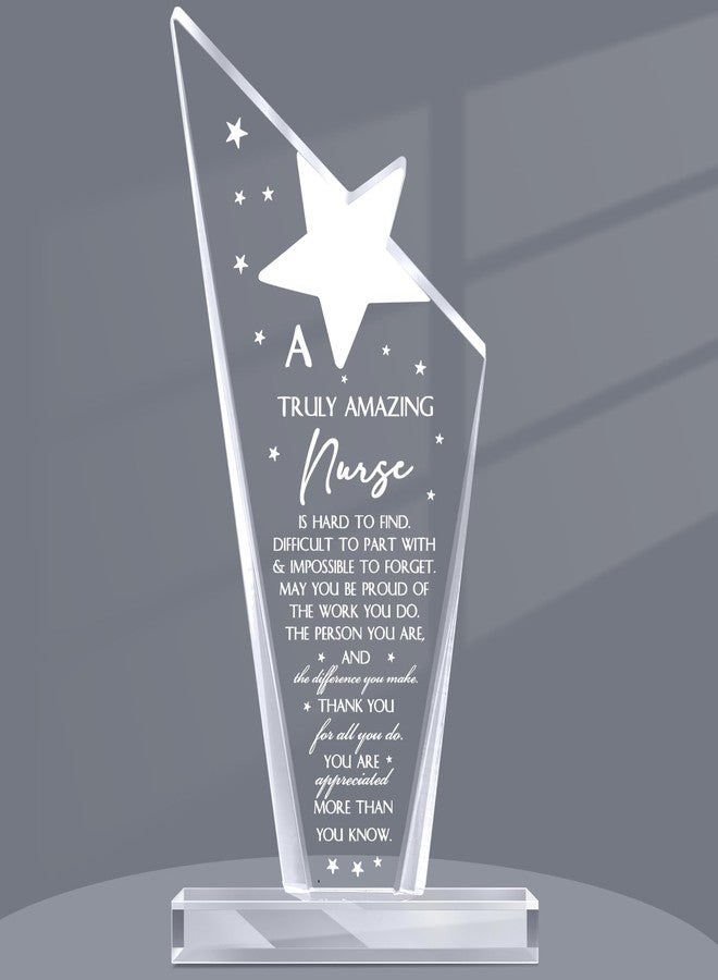 Kathfly 2023 Gift for Nurse Nursing Assistants Gift Nurse Christmas Appreciation Gift Truly Amazing Nurse Floral Sign Thank You Gift for Women Nurses Week Gift Acrylic Table Centerpieces, Keepsake (Star) - Image 1