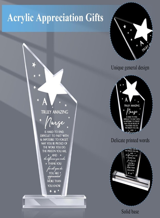 Kathfly 2023 Gift for Nurse Nursing Assistants Gift Nurse Christmas Appreciation Gift Truly Amazing Nurse Floral Sign Thank You Gift for Women Nurses Week Gift Acrylic Table Centerpieces, Keepsake (Star) - Image 2