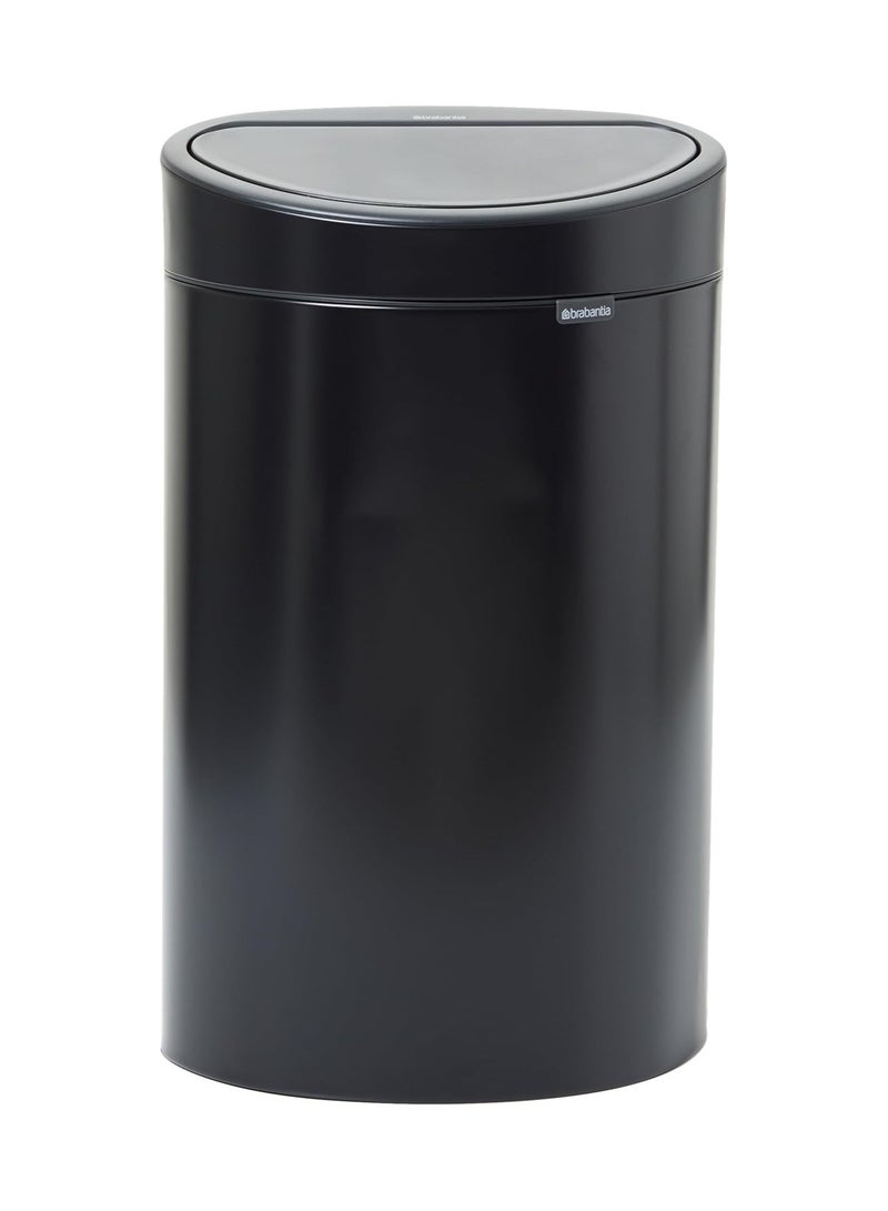 Brabantia Touch Bin New, 40 Litre - Matt Black Stainless Steel - Image 1