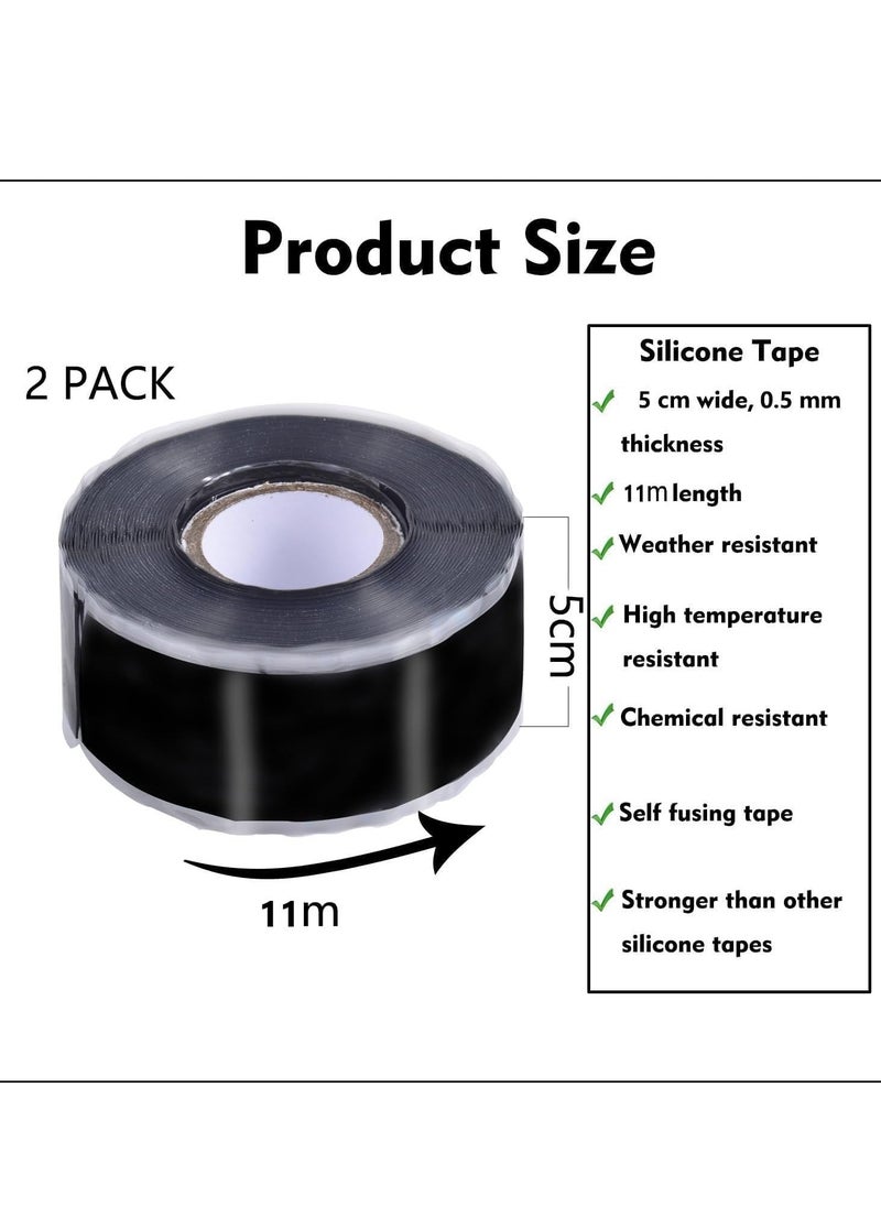 Generic QUSAI TRADING - Premium PVC Pipe Wrapping Tape - Self-Fusing Silicone Tape for Pipe Repair, Waterproof, Heat Resistant, Durable for Plumbing, Automotive, and Emergency Repairs - 2 Inch x 10 Yards  - Image 2