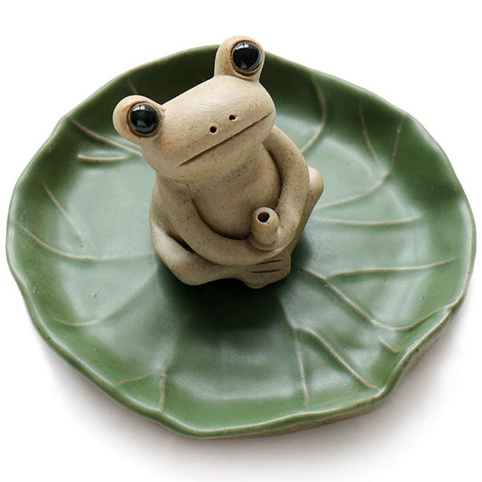 100 Handmade Ceramic Stick Incense Burner HolderSmall Frog IncenseLotus Leaf TrayMini Cute Animal Statue Home Incense Burner