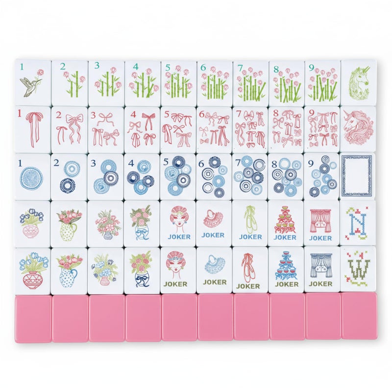Arrowbash 160 Pcs Mini Mahjong Tiles Set 1.2 Inch Tiles American Mahjong Game with 8 Different Patterns Mah Jong Block Set for Mahjongs Lovers - Image 1