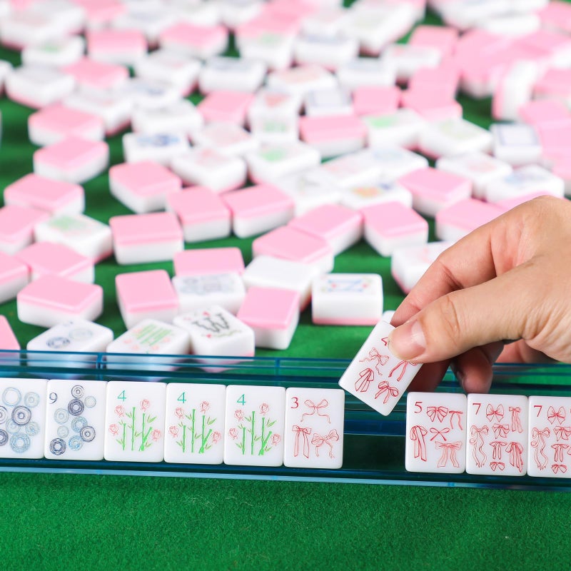 Arrowbash 160 Pcs Mini Mahjong Tiles Set 1.2 Inch Tiles American Mahjong Game with 8 Different Patterns Mah Jong Block Set for Mahjongs Lovers - Image 5