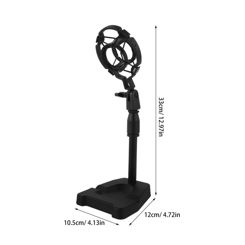 Adjustable Tabletop Mic Stand With 45mm Shock Mount And 360 Degree Rotating Clip For Podcast Studio - Image 3