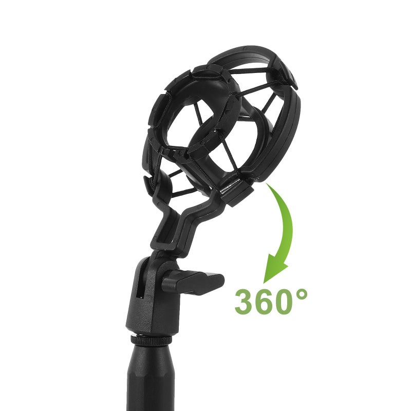 Adjustable Tabletop Mic Stand With 45mm Shock Mount And 360 Degree Rotating Clip For Podcast Studio - Image 4