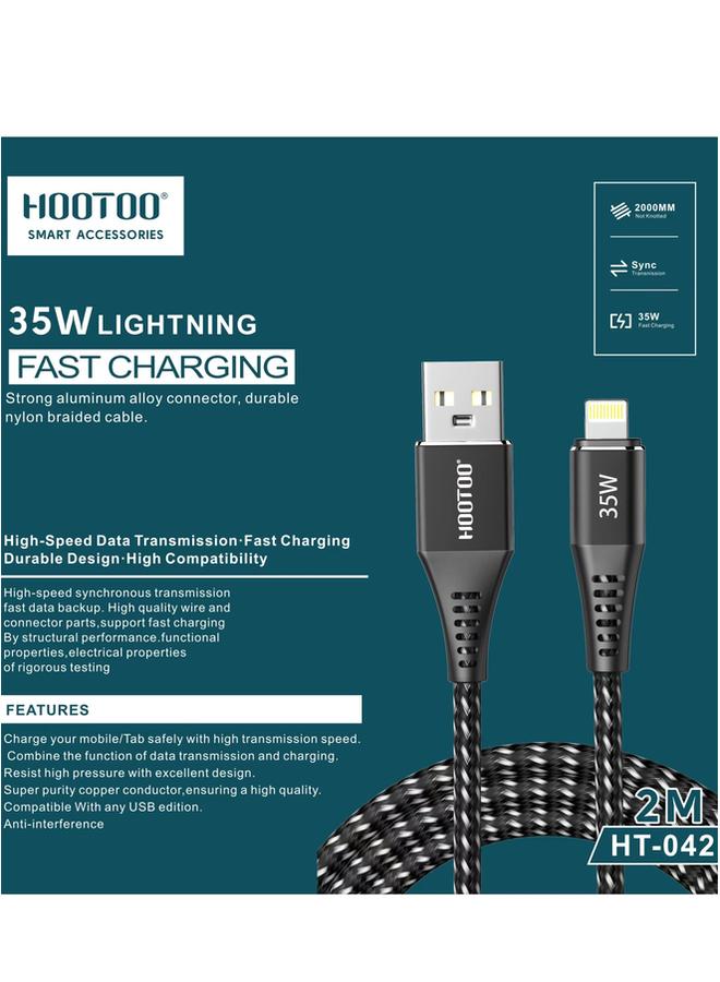 HooToo 35W LIGHTNING Fast Charging Strong Aluminum Alloy Connector Durable Nylon Braided Cable High Speed Data Transmission  - Image 2