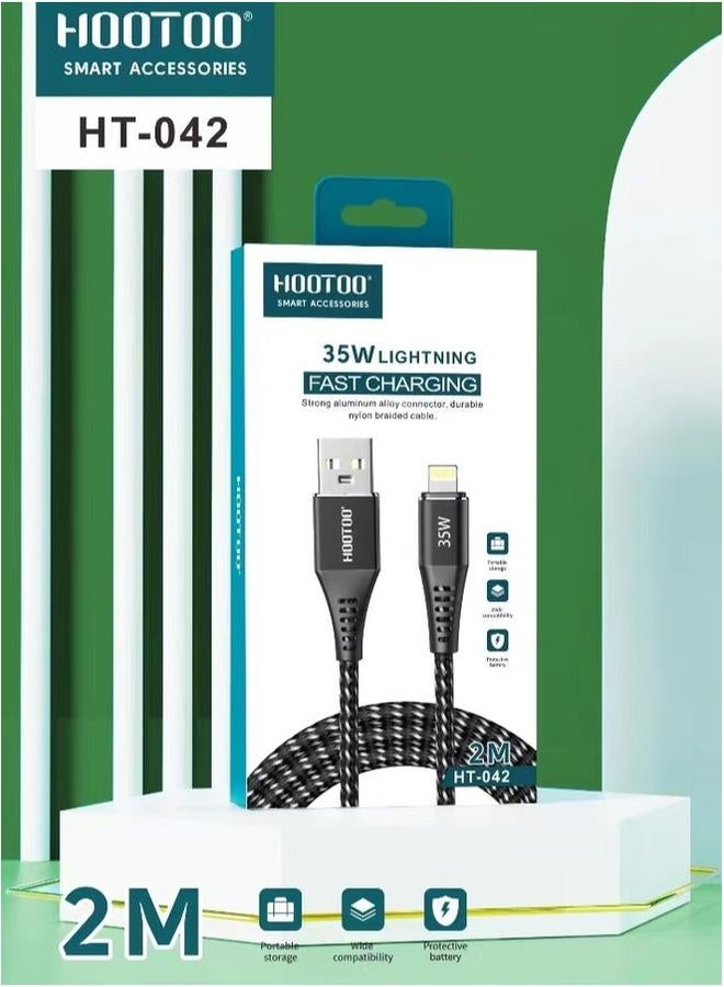 HooToo 35W LIGHTNING Fast Charging Strong Aluminum Alloy Connector Durable Nylon Braided Cable High Speed Data Transmission  - Image 1