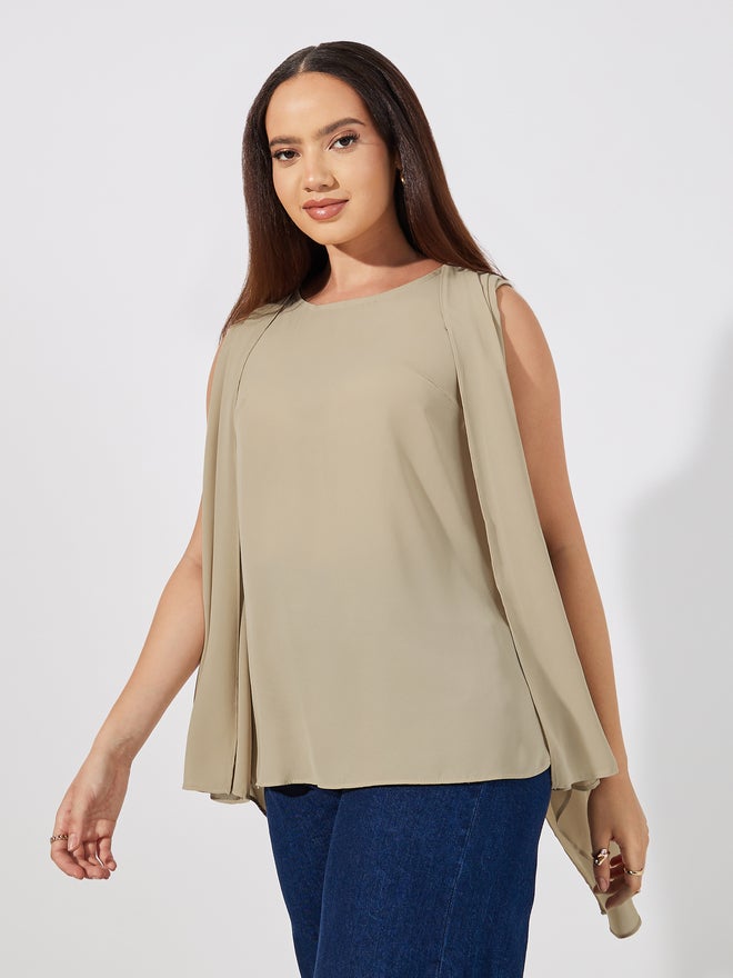 Aria Romance ARIA ROMANCE Double Layer Detail Sleeveless Top - Image 3