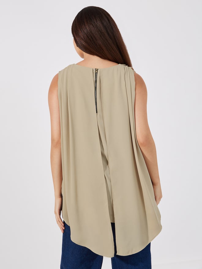 Aria Romance ARIA ROMANCE Double Layer Detail Sleeveless Top - Image 1