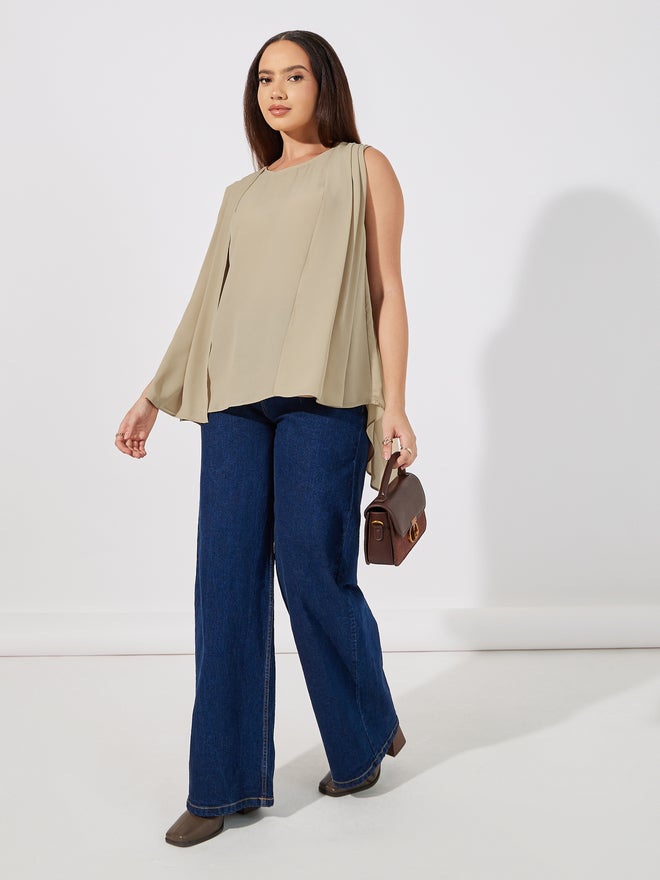 Aria Romance ARIA ROMANCE Double Layer Detail Sleeveless Top - Image 2