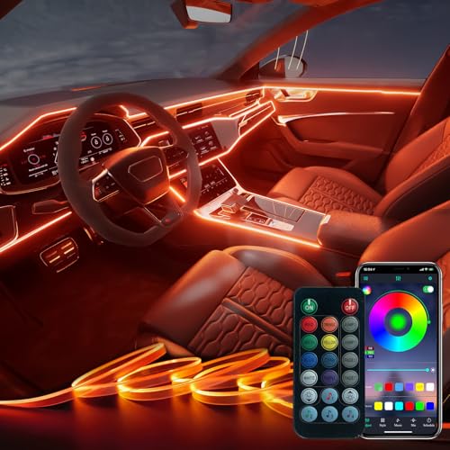 Keepsmile Interior Car LED Strip Lights Car Accessories APP Control with Remote 5 in 1 Music Sync Color Change RGB Ambient Lighting Kit with 275 inches Fiber Optic USB Charger Light Strips Decorations - Image 1