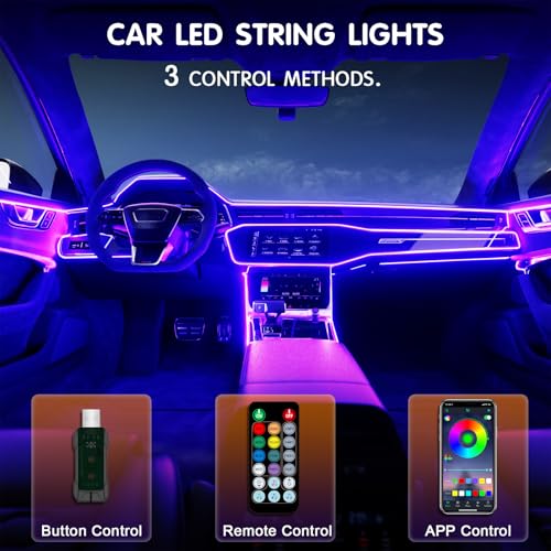 Keepsmile Interior Car LED Strip Lights Car Accessories APP Control with Remote 5 in 1 Music Sync Color Change RGB Ambient Lighting Kit with 275 inches Fiber Optic USB Charger Light Strips Decorations - Image 3