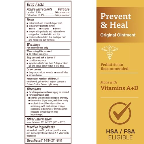 A + D A+D Original Diaper Rash Ointment, Baby Skin Protectant with Lanolin and Petrolatum, Seals Out Wetness, Helps Prevent Diaper Rash, 1.5 Ounce Tube, Packaging May Vary - Image 2