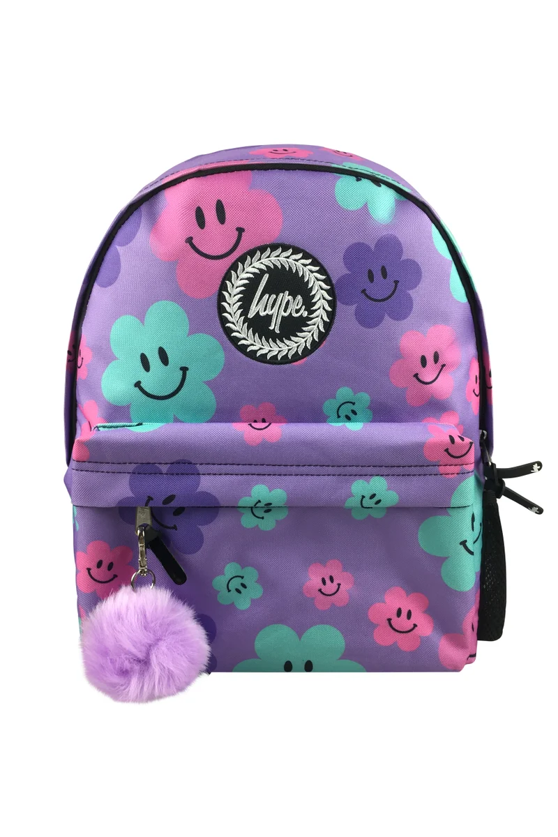 Just Hype HYPE Backpack Iconic Purple Happy Flowers