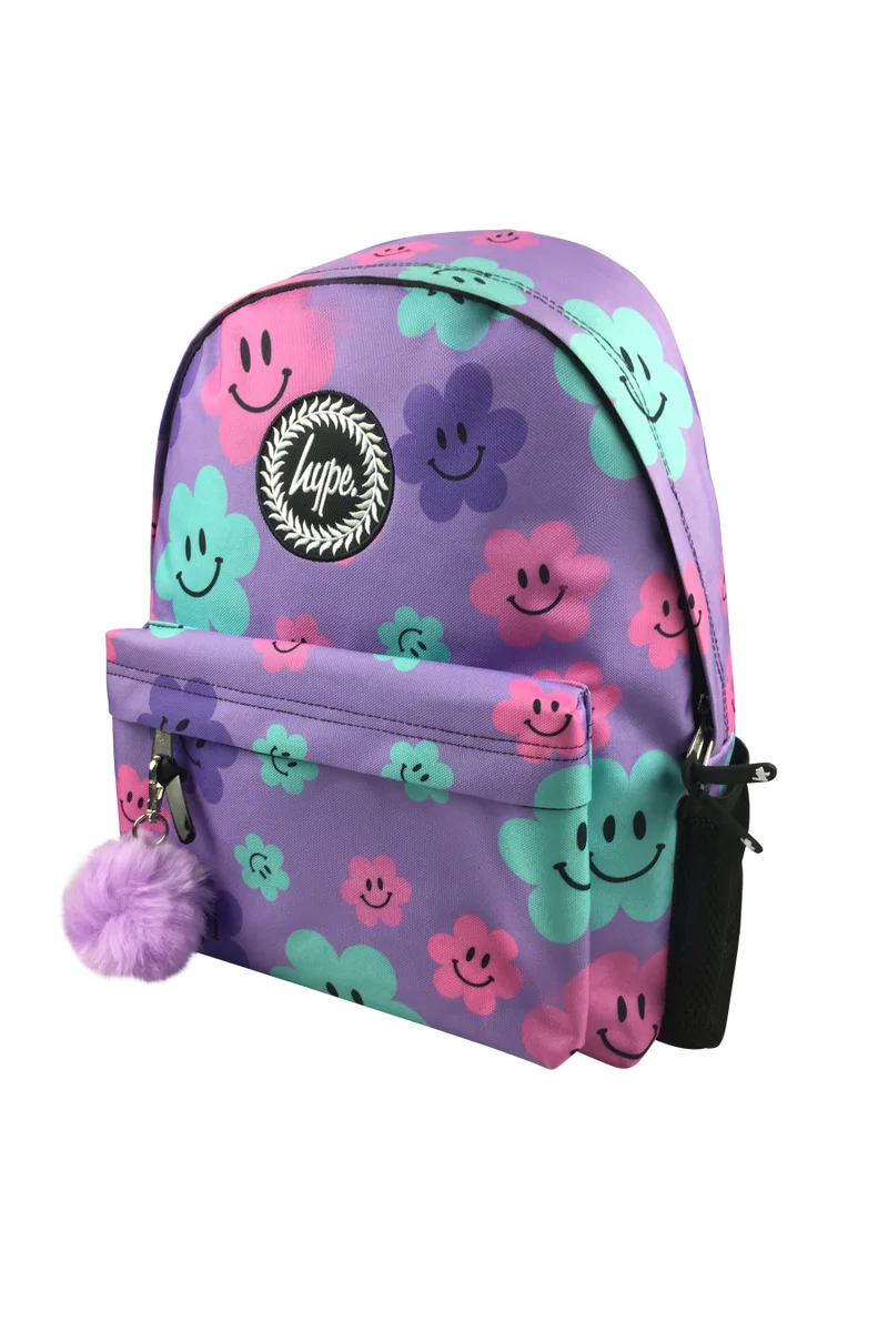 Just Hype HYPE Backpack Iconic Purple Happy Flowers