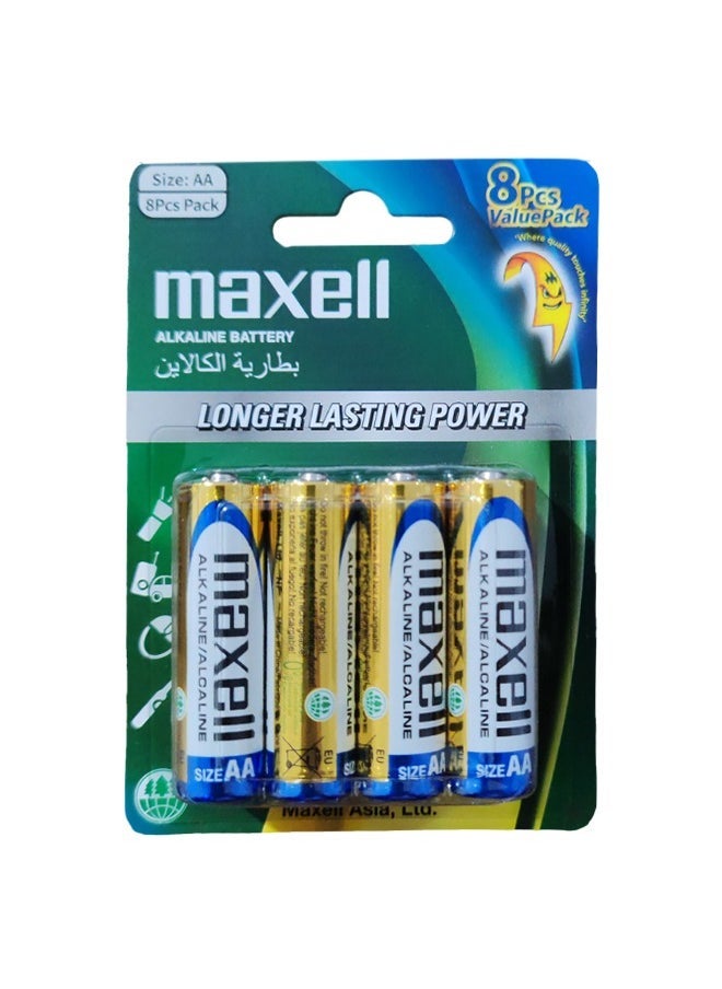 Maxell AA LR6 8B Alkaline 1.5V Battery 8Pcs