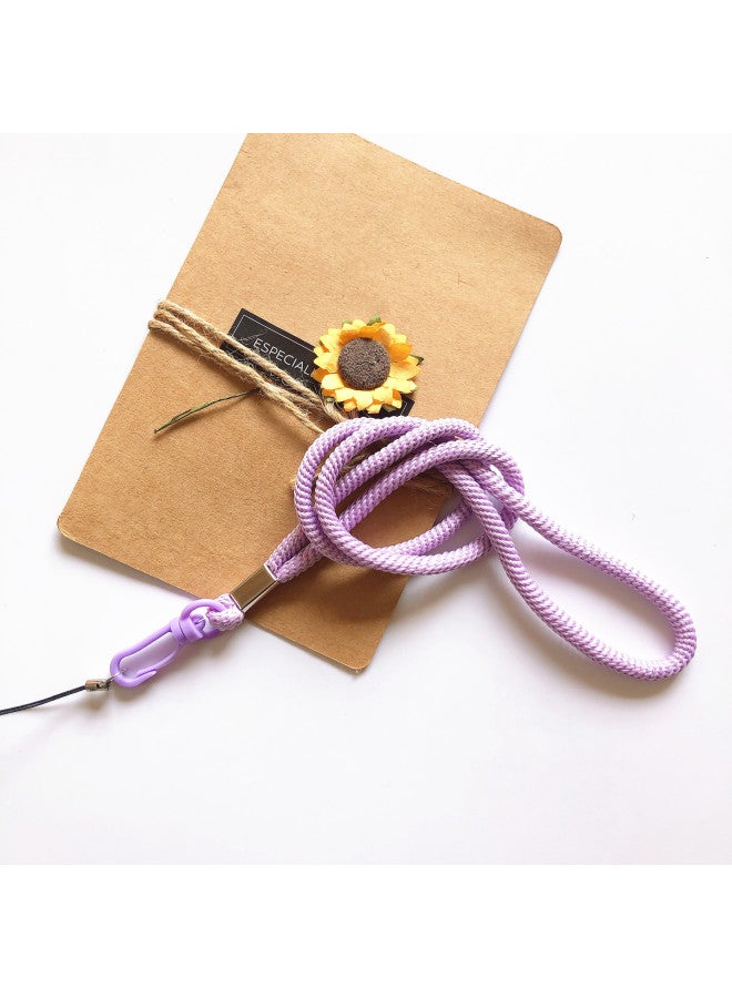 Specializing In The Production Of Woven Mobile Phone Lanyard Long Rope With Round Cotton Rope Exhibition Card Lanyard Can Be Specified Length-Specifications Support Image Upload:Purple - Image 1