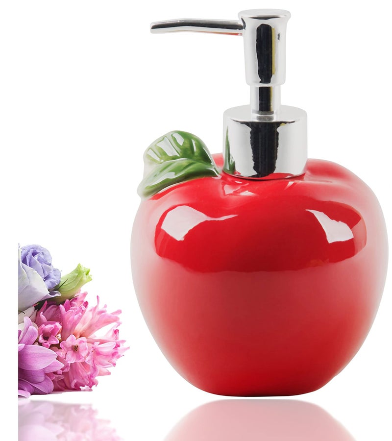 Palais Essentials Refillable Liquid Hand Soap Dispenser for Bathroom Premium Kitchen Soap and Lotion Dispenser 14 Oz Apple