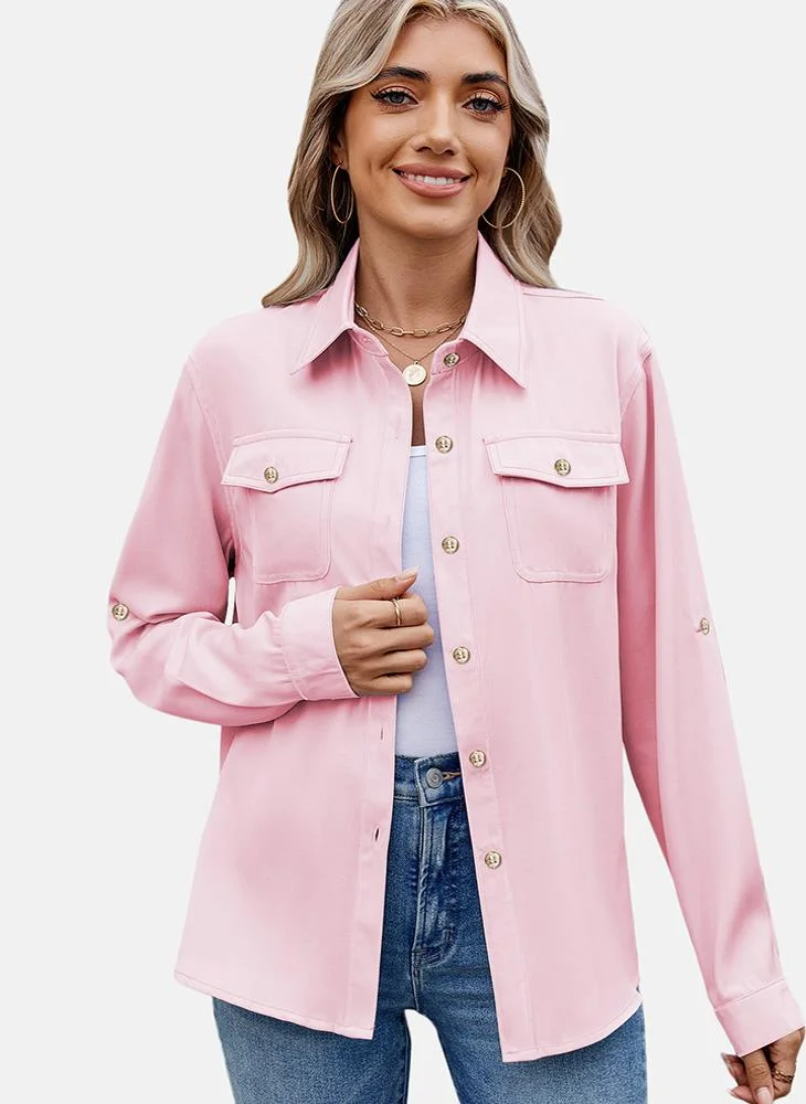 يونيكي Pink Plain Regular Fit Shirt