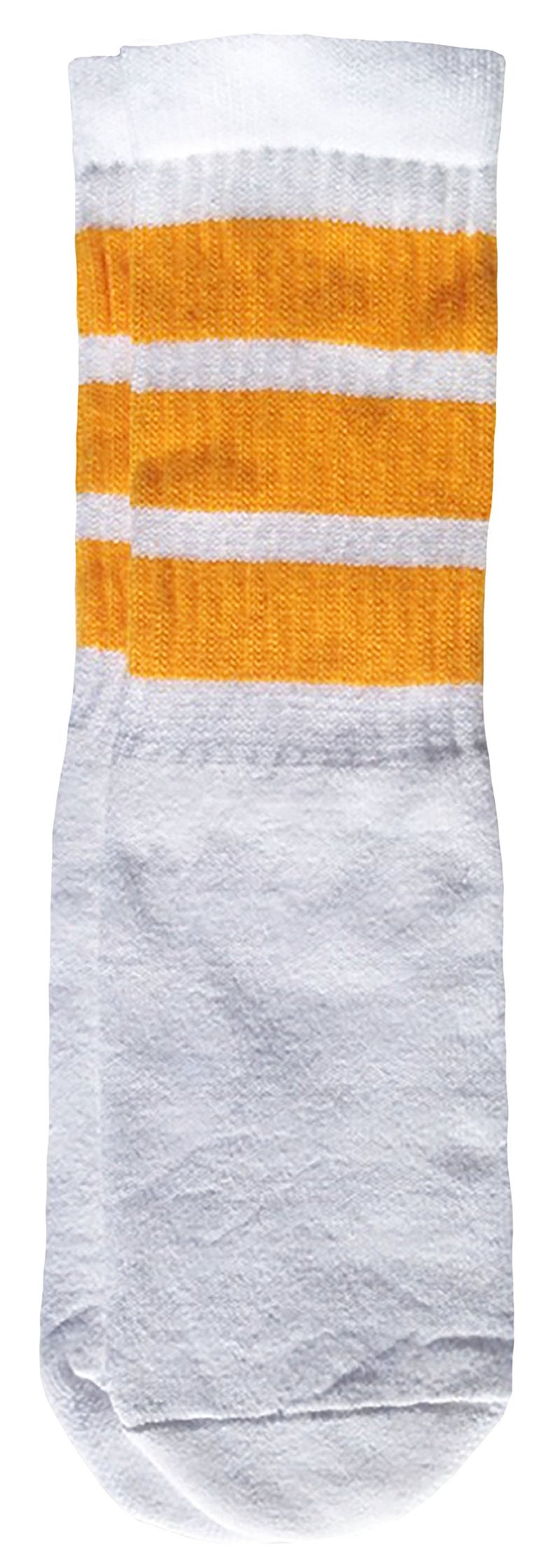 SKATERSOCKS 14" Kids White tube socks with Gold stripes style 1 - Image 5