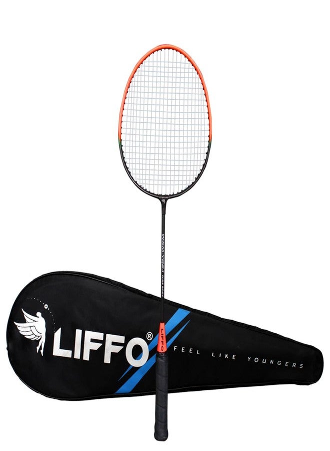 Liffo مضرب تنس الريشة من الألومنيوم الخفيف من ليفو® مع غطاء كامل (أخضر/برتقالي) - مجموعة من 2 (WXM-YD 2.1) - Image 4