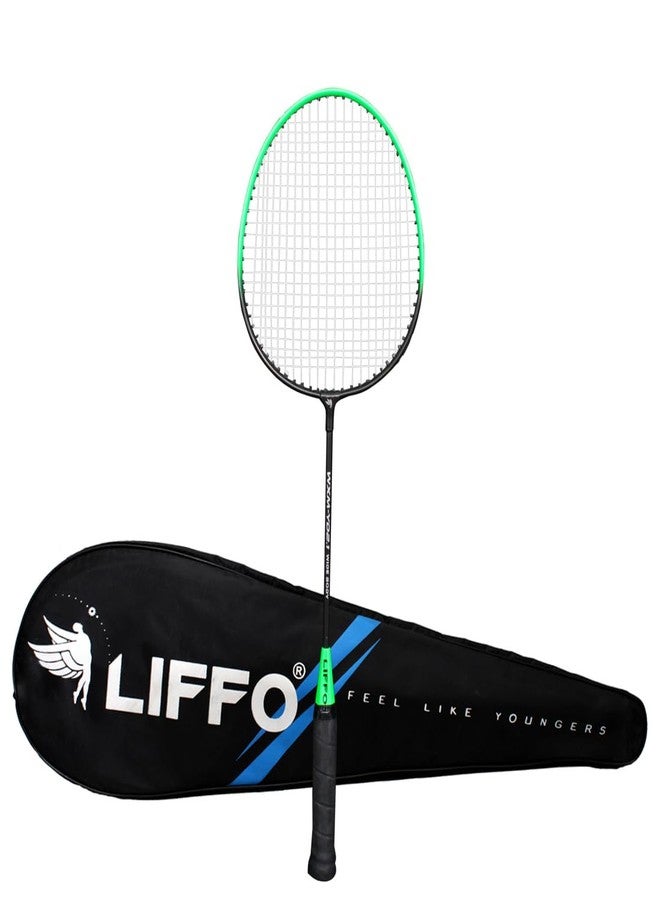 Liffo مضرب تنس الريشة من الألومنيوم الخفيف من ليفو® مع غطاء كامل (أخضر/برتقالي) - مجموعة من 2 (WXM-YD 2.1) - Image 3