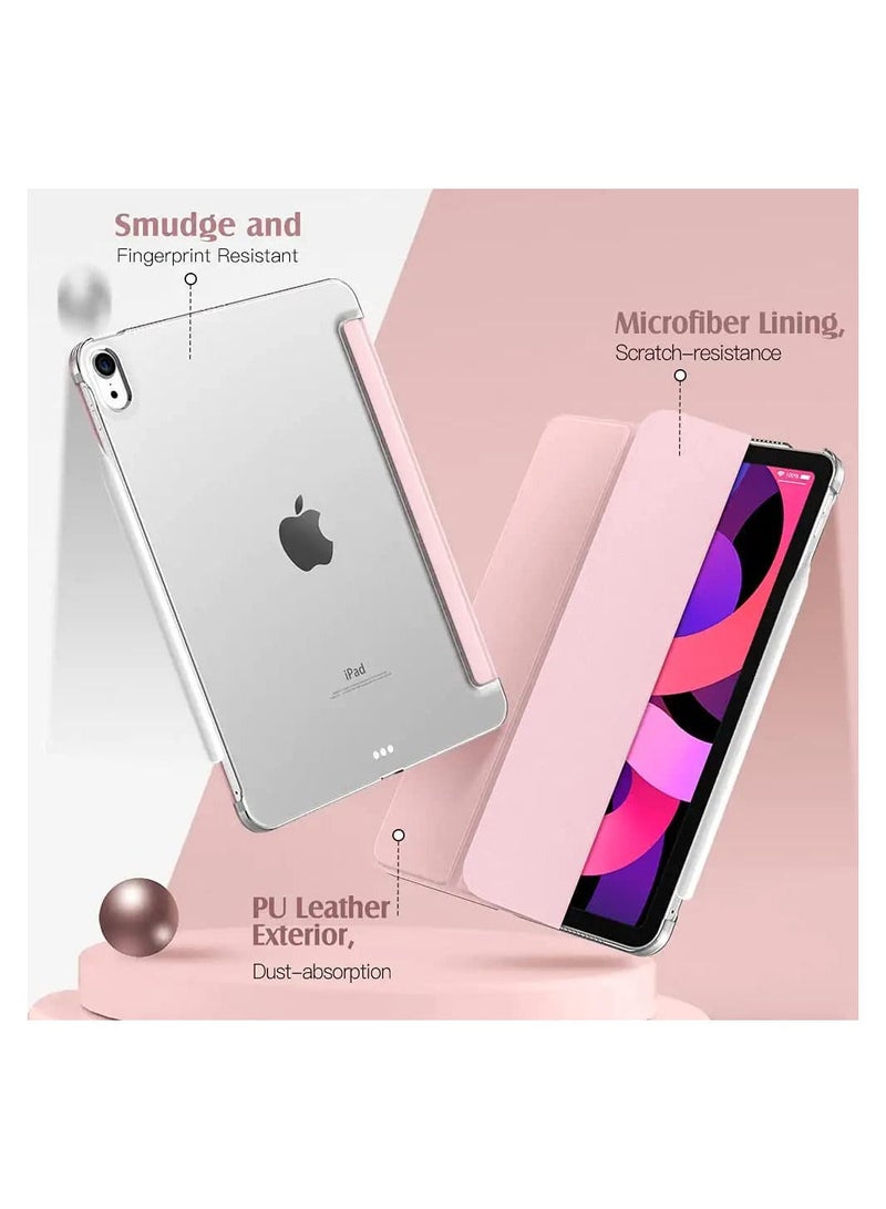 Y&D Case for New iPad Air 4th Generation 9.7 Inch, 4 Case, Support 2nd Gen Apple Pencil Charging, Slim Stand Hard Back Shell Protective Cover with Auto Wake, Sleep, Smart (Light Pink) - Image 3