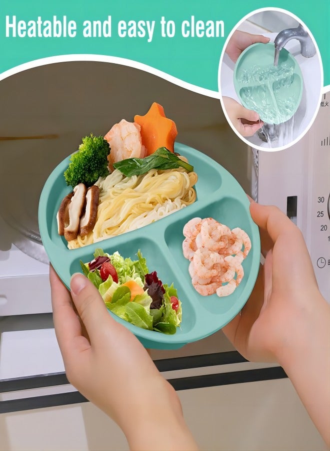 iMissiu Baby Feeding Set 9 Piece Baby Led Weaning Utensils with Suction Bowl Plate Spoon Fork Sippy Cup Straw Lid Infant Toddler Feeding Supplies for Daily Use and Home - Image 5