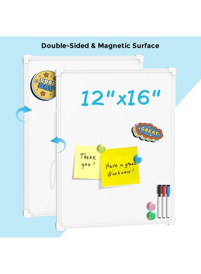 MaxGear Double-Sided Dry Erase Board For Wall, 16"X12" Hanging Whiteboard, Small Dry Erase White Board With 3 Markers&4 Magnets, Portable Whiteboard For Students - Planning, Drawing, Memo, To Do List - Image 4