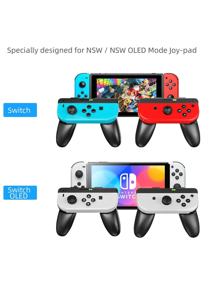 SYOSI Joycon Grips Compatible with Nintendo Switch / Switch OLED Joy-Con Controllers, 2 Packs Wear Resistant Game Controllers Handle Kit Ergonomic Comfort Charging Hand Grips for Switch - Image 5