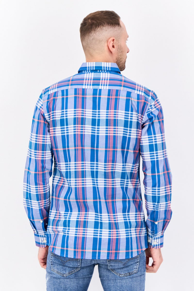 NAUTICA Men Slim Fit Plaid Long Sleeve Casual Shirt, Multicolor  - Image 3