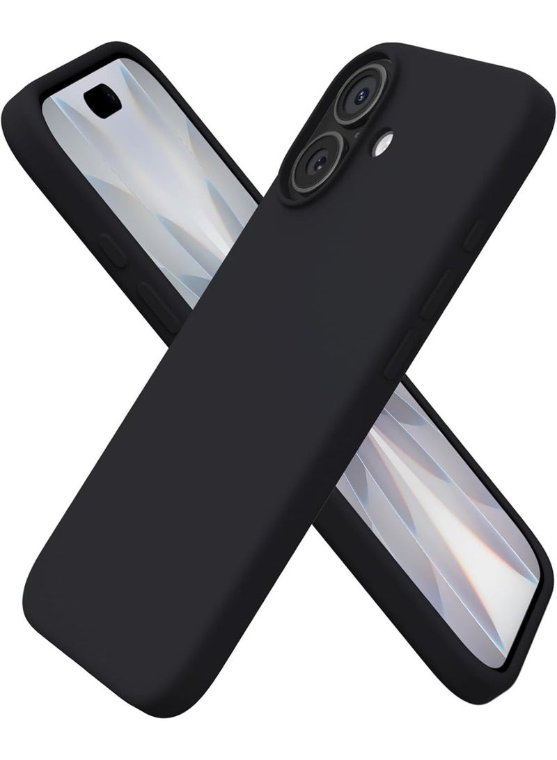 Compatible with iPhone 17 Case Slim Liquid Silicone 4 Layers Soft Gel Rubber Shockproof Protective Phone Case with Anti Scratch Microfiber Lining (Black) - Image 1