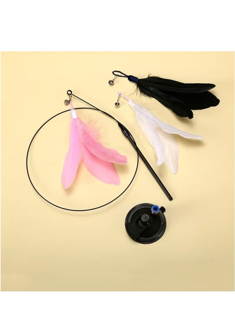 ألعاب القطط التفاعلية الأوتوماتيكية، ألعاب الريش مع أكواب الشفط، ألعاب رياضية لمطاردة الحيوانات الأليفة، يمكن استخدامها كلعبة قطط داخلية لتخفيف الملل، ويمكن استخدامها أيضًا كمجموعة هدايا ألعاب القطط (ألوان عشوائية) - Image 4