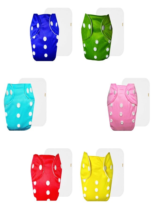 Dumbledo Lite Cloth Diaper with Cotton Insert (Pack of 6) | Hypoallergenic | Leakproof | Easy to Clean | Everyday Diapering Essential | 3 Months - 2 Years | Unisex Baby - Image 1