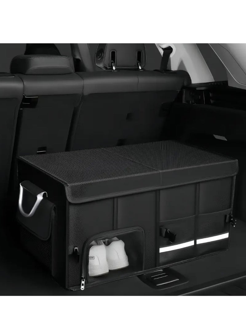 Car Trunk Organizer, Foldable Car Storage Box, Multi Compartment Car Trunk Organizer Storage Box with Shoe Storage Car Accessories（72L） - Image 1