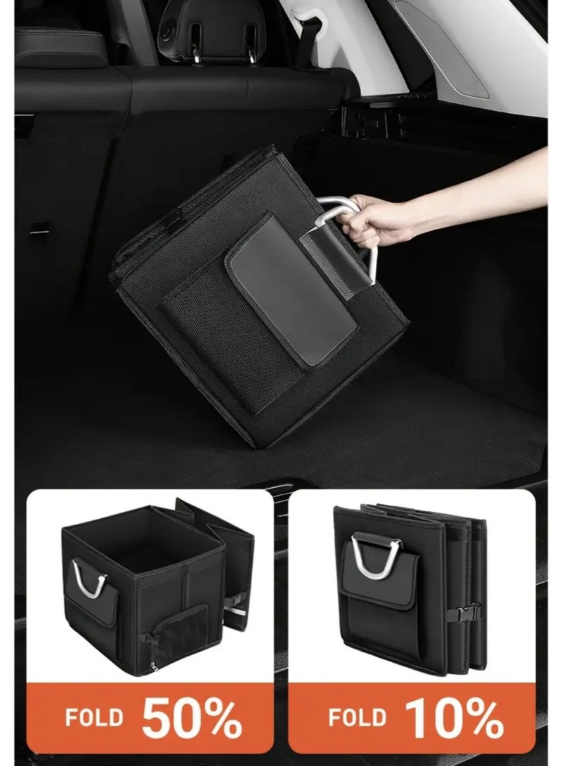 Car Trunk Organizer, Foldable Car Storage Box, Multi Compartment Car Trunk Organizer Storage Box with Shoe Storage Car Accessories（72L） - Image 2