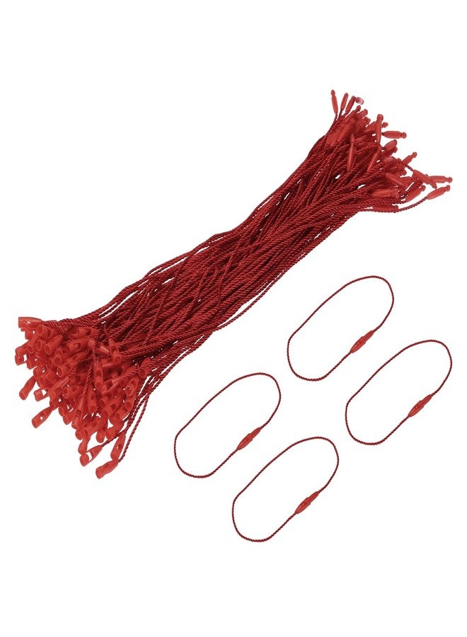 MECCANIXITY Polyester Rope Hang Tag String Snap Lock Pins Loop Price Tag Fastener Plastic Tags Ties 190mm/7.48 Inch Length,0.8mm/0.03 Inch Dia,Pack of 100,Red - Image 1
