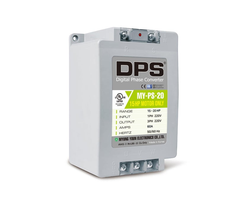 DPS 20HP MY-PS-20 Used for 15HP(11kW) 45A Motor, Single to 3 Phase Converter, 1 DPS Must Be Used for 1 Motor Only, Input/Output 200-240V, UL Listed - Image 1