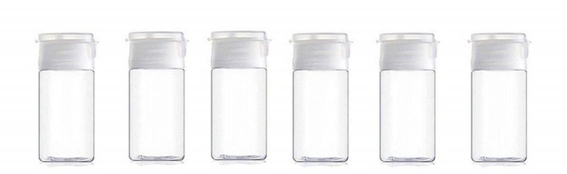 Onwon 6 Pcs 30 ml1 oz Empty Plastic Sample Travel Size Plastic Empty Squeeze Bottle Container Jar Pot Vial with Flip Lid Perfect for Emollient Water Shower Gel Emulsion Etc
