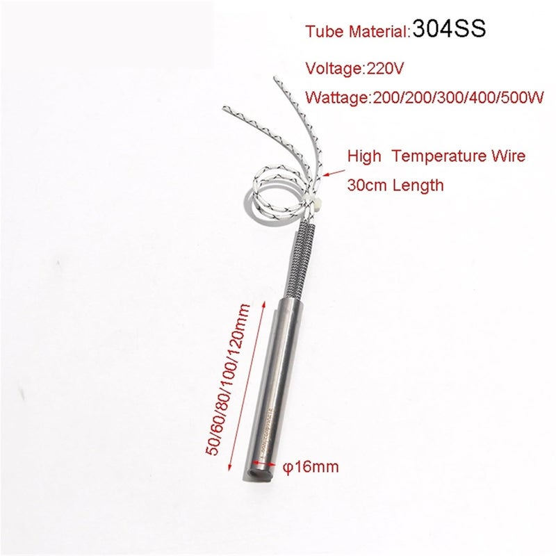 110V/220V Tubular Shaped Heating Element 16x50-150mm 304SS Straight Heater Rod for Injection Molding Machine 3pcs - Image 4