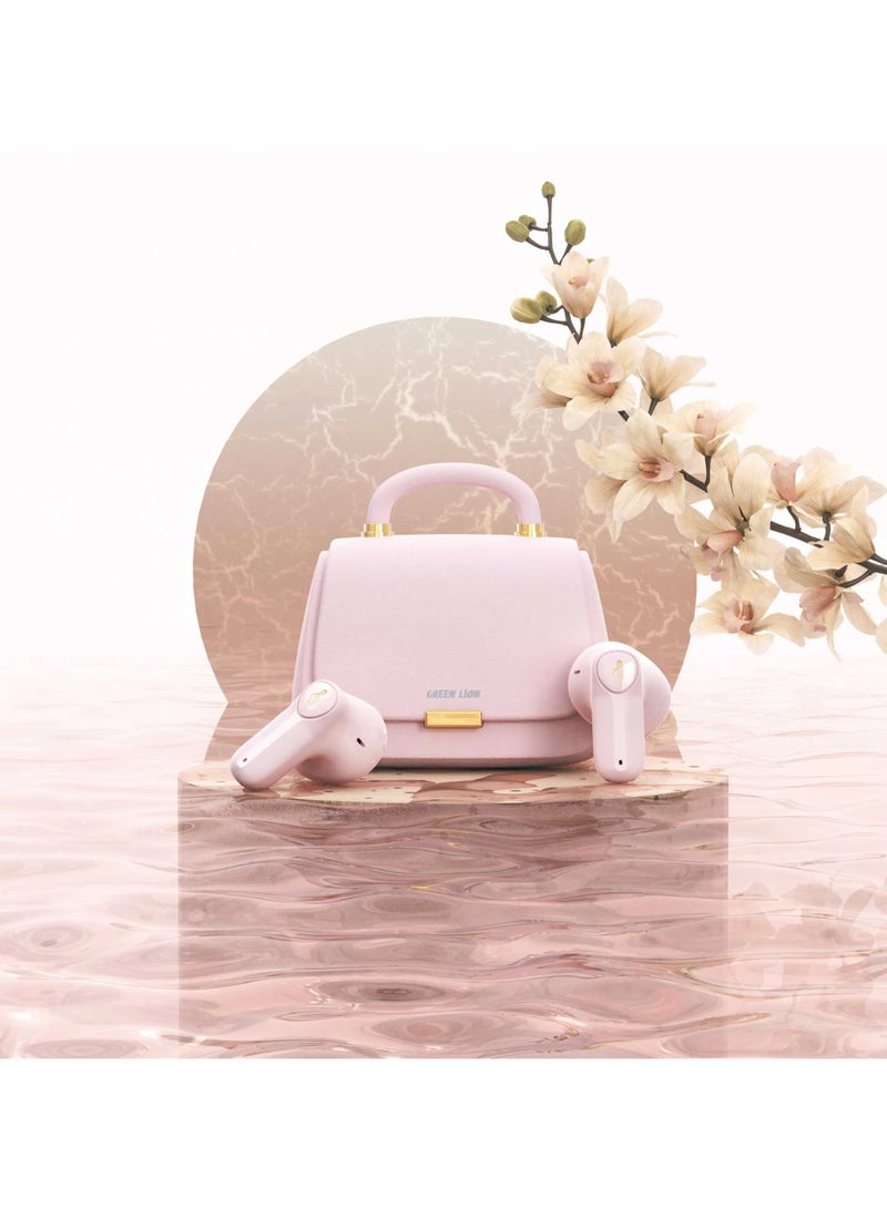 GREEN LION Queen's True Wireless Earbuds / Up To 15m Bluetooth Range / 5 Hours Play Time / Hand-Free Calls / Multi Touch - Light Pink - Image 2