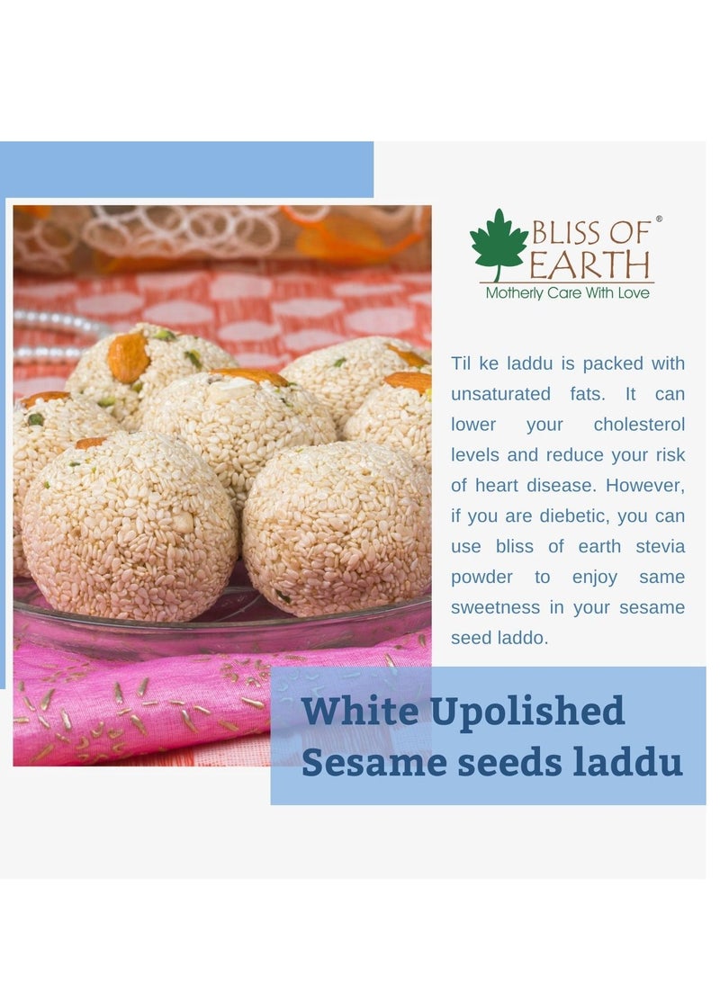 BLISS OF EARTH - Organic Unpolished White Sesame Seeds For Eating, Raw Til Seeds 1KG - Image 1