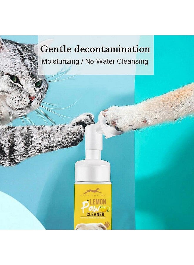 PETS EMPIRE Dog Paw Cleaner, Lemon Pet Foot Cleaning Foam with Silicone Brush, Waterless Pets Claw Shampoo, Paws Scrubbers Foam for Dogs, Cats Feet Cleaning - 150 Ml (Lemon) - Image 3