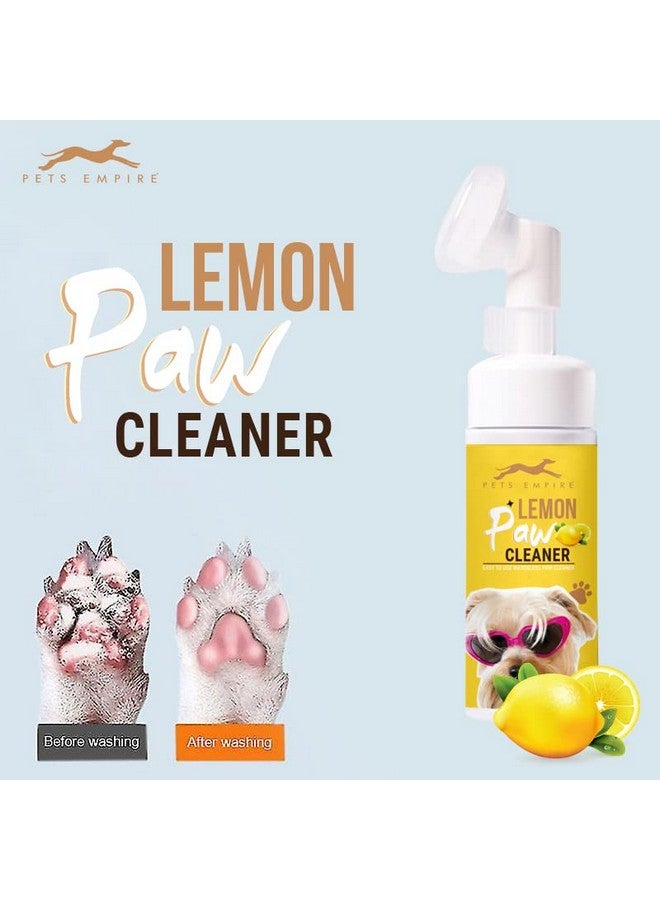 PETS EMPIRE Dog Paw Cleaner, Lemon Pet Foot Cleaning Foam with Silicone Brush, Waterless Pets Claw Shampoo, Paws Scrubbers Foam for Dogs, Cats Feet Cleaning - 150 Ml (Lemon) - Image 2