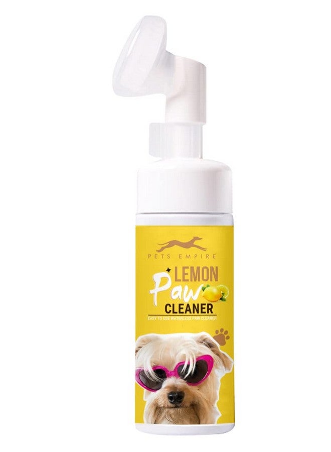 PETS EMPIRE Dog Paw Cleaner, Lemon Pet Foot Cleaning Foam with Silicone Brush, Waterless Pets Claw Shampoo, Paws Scrubbers Foam for Dogs, Cats Feet Cleaning - 150 Ml (Lemon) - Image 1